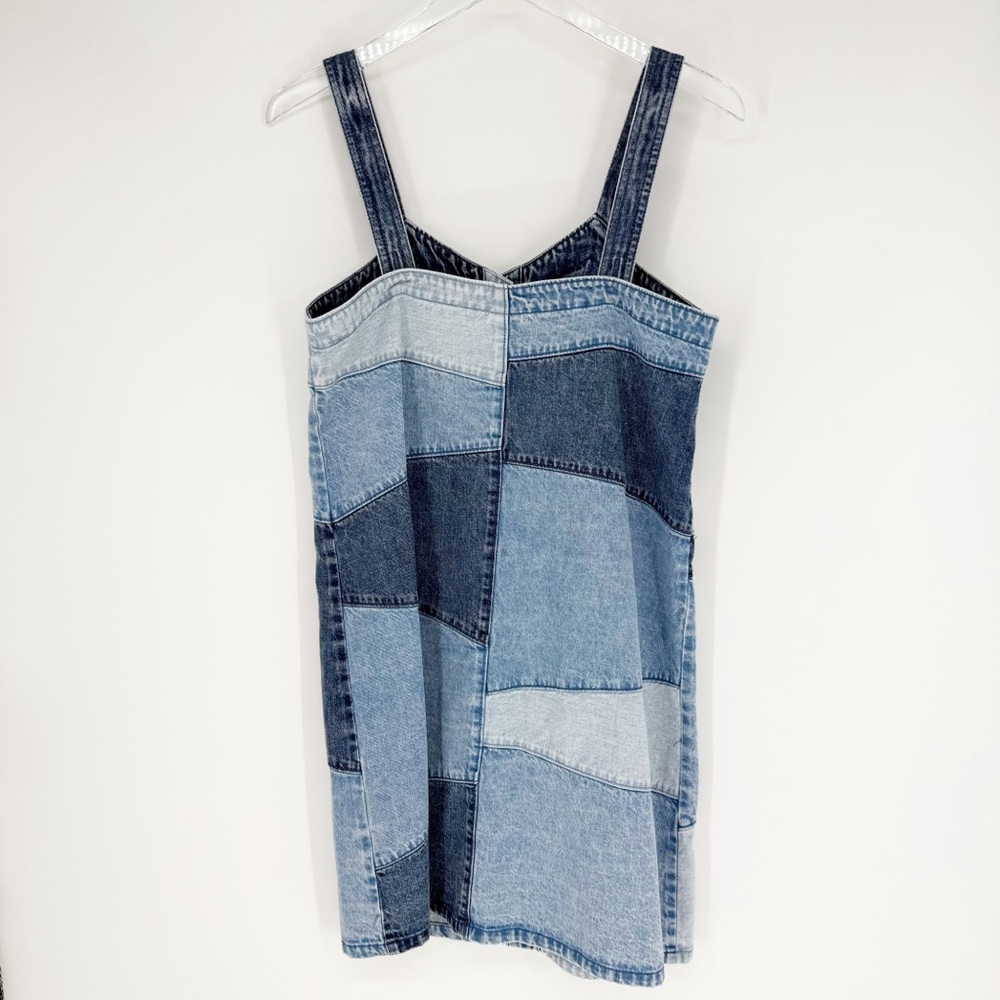 GAP Patchwork Denim Mini Dress Women's XS Blue Casual - Picture 3 of 7